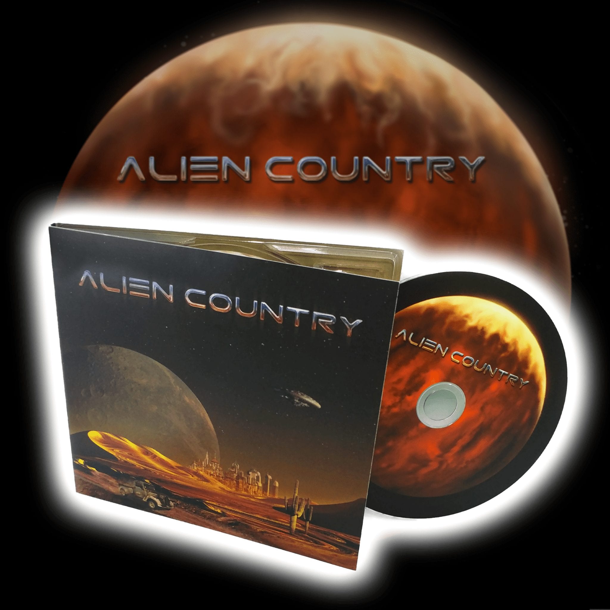 country music. A photo of the Alien Country compact disc titled, "Like My Life Depends On It"